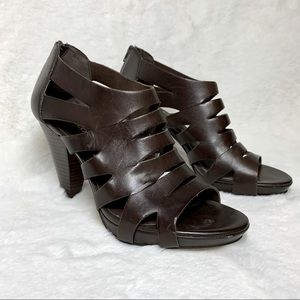 Franco Sarto | faux brown leather cutout heels 8